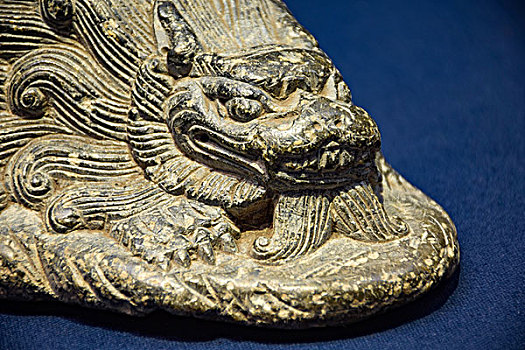 契丹文物展卧石狮