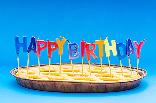 生日快乐,蜡烛,馅饼