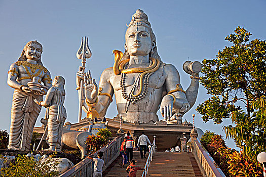 巨大,雕塑,湿婆神,庙宇,印度,亚洲