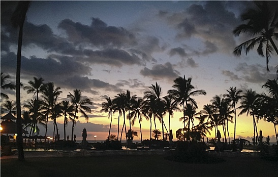 夏威夷海滨日落