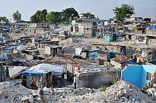 贫民窟,堡垒,国家,地区,毁坏,地震,一月,太子港,海地,加勒比,中美洲