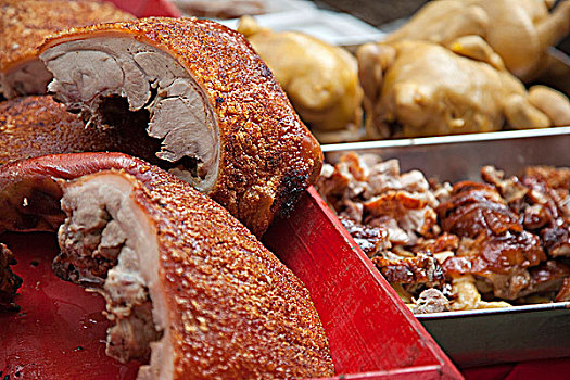 烤制食品,猪肉,鸡肉,庆贺,香港