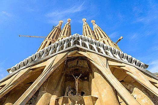 塔,教堂,神圣家族教堂,建筑师,巴塞罗那,加泰罗尼亚,西班牙,欧洲