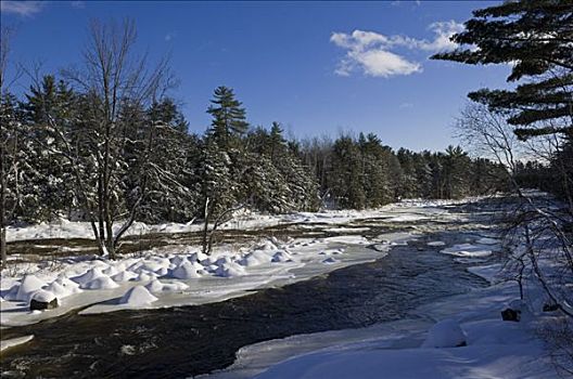 河,冬天,魁北克,加拿大