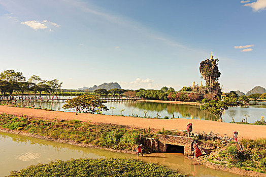 缅甸克伦邦亚太水沟谷图片