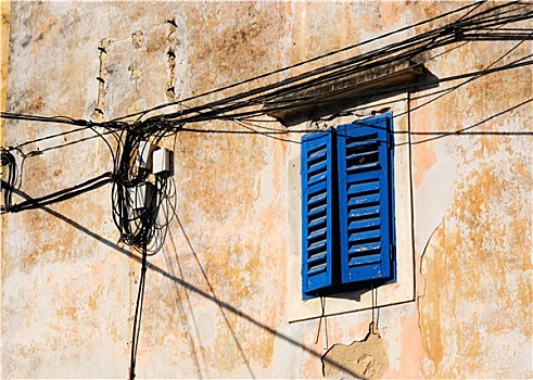 地中海,窗户,电缆