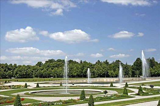 院子,花园,施莱斯海姆宫,宫殿,上巴伐利亚,巴伐利亚,德国,欧洲