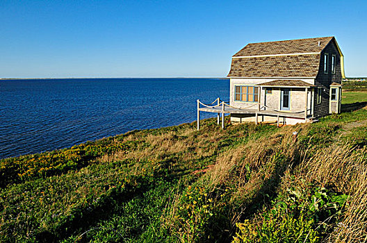特色,木质,房子,马格达伦群岛,魁北克,加拿大,北美