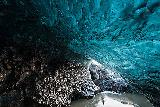 山,引导,入口,冰,洞穴,插口,冰河,东南部,冰岛