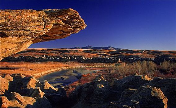 俯视,岩石,风景,文字,石头,省立公园,艾伯塔省,加拿大