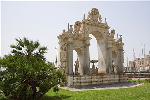 雕塑,喷泉,那不勒斯,那不勒斯省,坎帕尼亚区,意大利