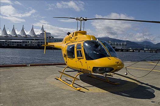 直升飞机,站立,市区,温哥华,不列颠哥伦比亚省,加拿大,北美