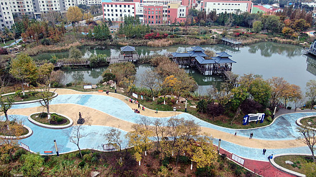 山东省日照市,湿地公园色彩斑斓,市民在家门口感受生态环境新变化