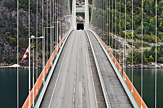 挪威,吊桥,上方,手臂,霍达兰,欧洲