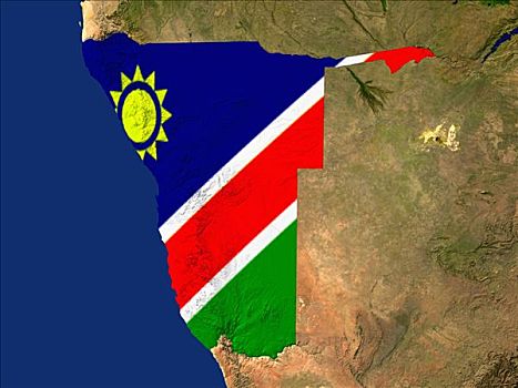 卫星图,纳米比亚,旗帜,遮盖
