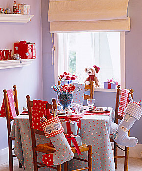 桌子,圣诞节,大,糖果,罐,桌面摆饰