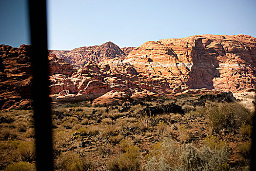 岩石,风景,车窗,犹他,美国