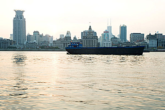 中国,驳船,河