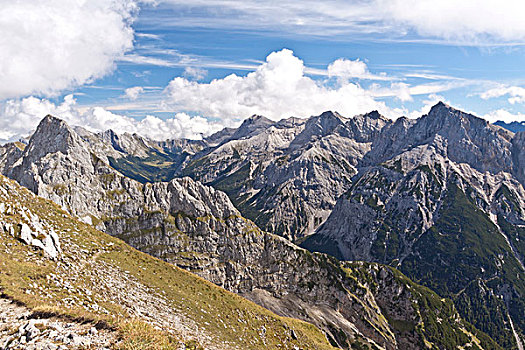 山峦,阿尔卑斯山,巴伐利亚,德国,欧洲