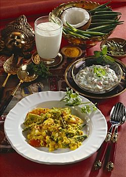 蔬菜,椰酱,印度