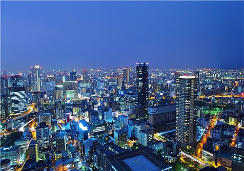 大阪,城市,夜晚