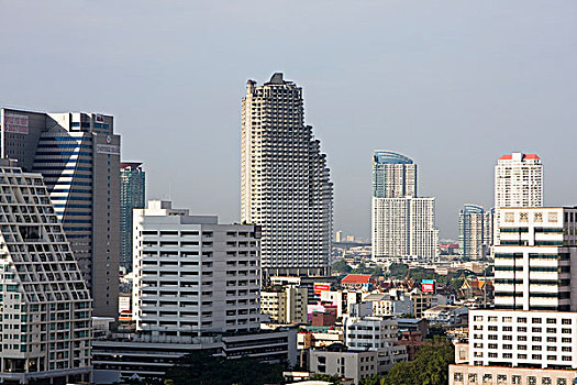 风景,曼谷,天际线,道路,泰国,亚洲