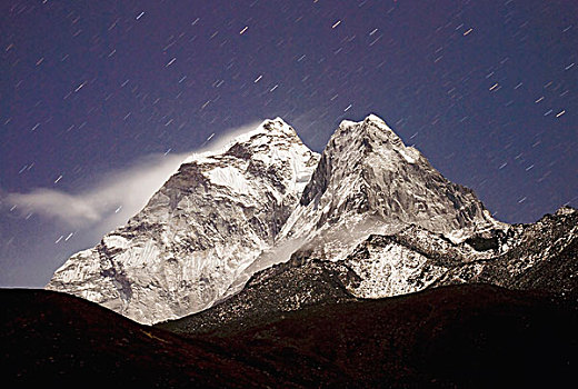 夜景,星迹,尼泊尔