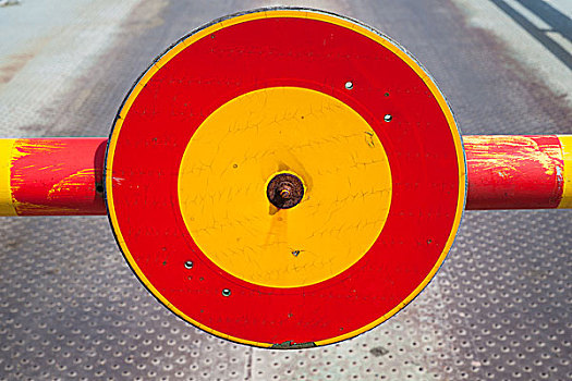 圆,红色,黄色,停车标志,闭合,收费公路