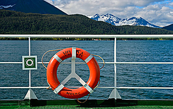 渡轮,正面,峡湾,风景,挪威,欧洲