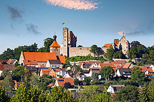 城堡,湖区,中间,弗兰克尼亚,巴伐利亚,德国,欧洲