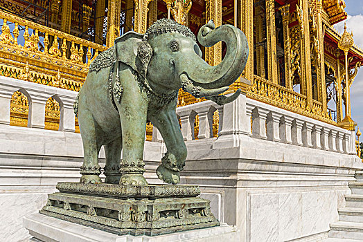 大象,正面,纪念,冠,亭子,区域,宝座,泰国,皇家,宫殿,曼谷