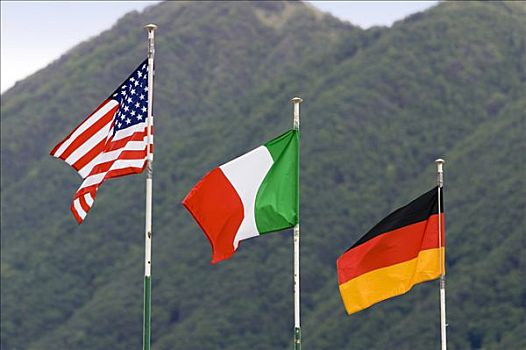 旗帜,美国,意大利,德国