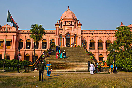 粉色,宫殿,达卡,孟加拉,亚洲