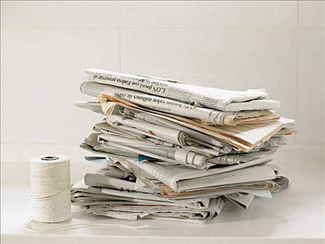 堆,报纸,线,再循环