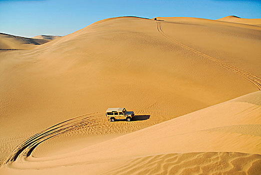 吉普车,沙丘,靠近,概念,湾,区域,纳米比亚,非洲