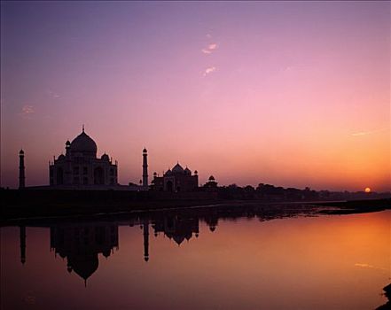 泰姬陵,日落,北方邦,印度
