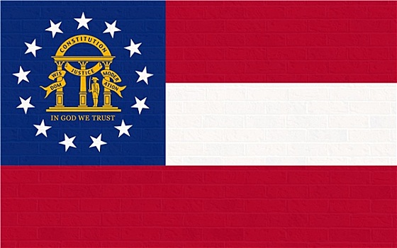 乔治亚,旗帜,砖墙