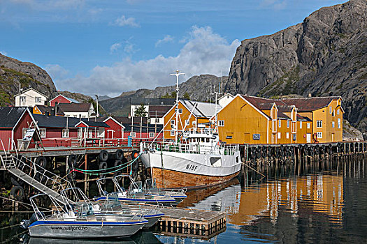 房子,港口,乡村,岛屿,罗弗敦群岛,诺尔兰郡,挪威,欧洲