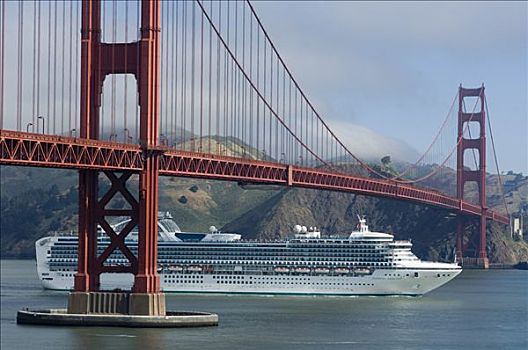 金门大桥,游船,蓝宝石,公主,旧金山,加利福尼亚,美国