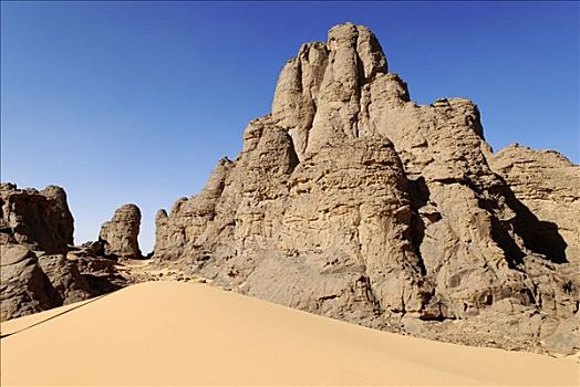 岩石构造,阿尔及利亚,撒哈拉沙漠,非洲