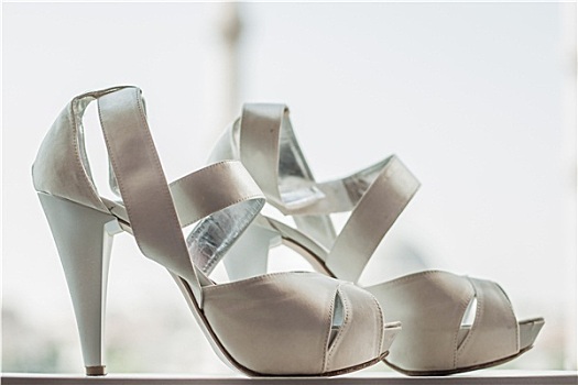 白色,新娘,鞋