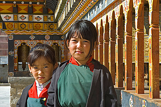 学童,公众广场,廷布,不丹,十一月,2007年,首都,名字,围绕,山谷,地区,城市,城镇