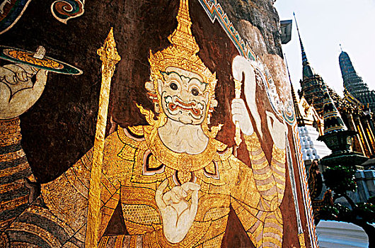 泰国,曼谷,玉佛寺,大皇宫,罗摩衍那,绘画