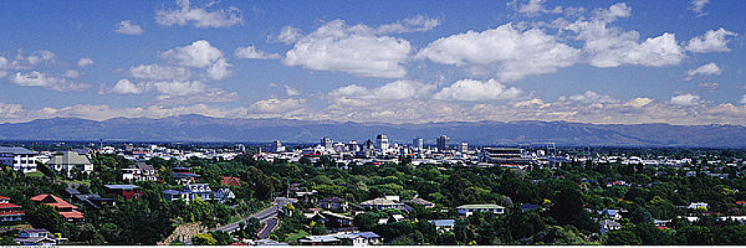 俯视,城市,坎特伯雷,新西兰