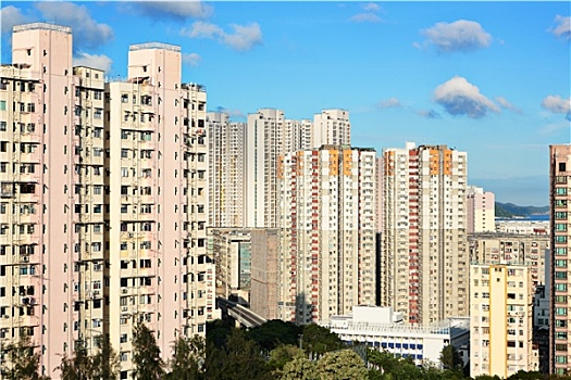 香港,拥挤,建筑