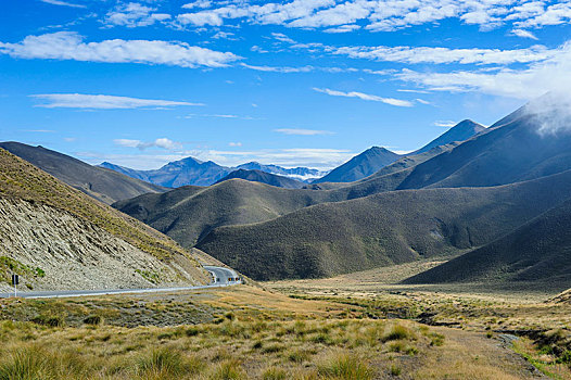 山景,公路,南岛,新西兰,大洋洲