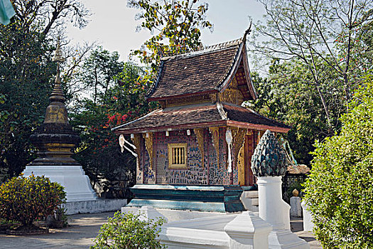 寺院,皮质带,庙宇,琅勃拉邦,老挝,印度支那,亚洲