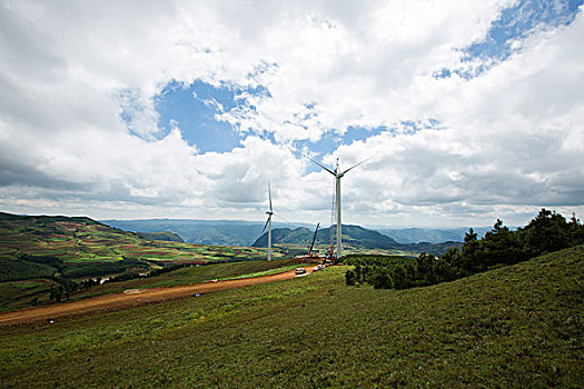 新能源电力风电风机吊装