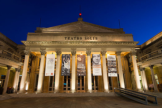 剧院,夜晚,蒙得维的亚,乌拉圭,南美