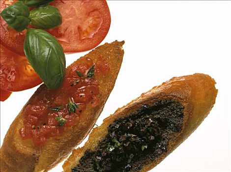 油炸面包,西红柿,橄榄酱,托斯卡纳,意大利